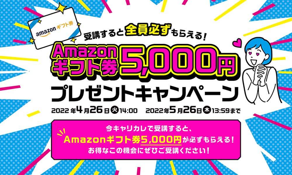 キャリカレのAmazonギフト券5,000円プレゼントキャンペーン